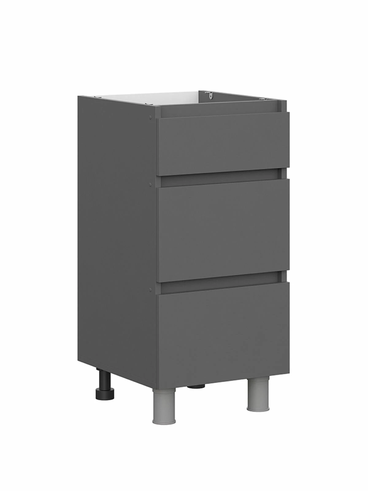 ARNIKA Кухонный гарнитур угловой без столешницы "Довер", 144х100см, графит